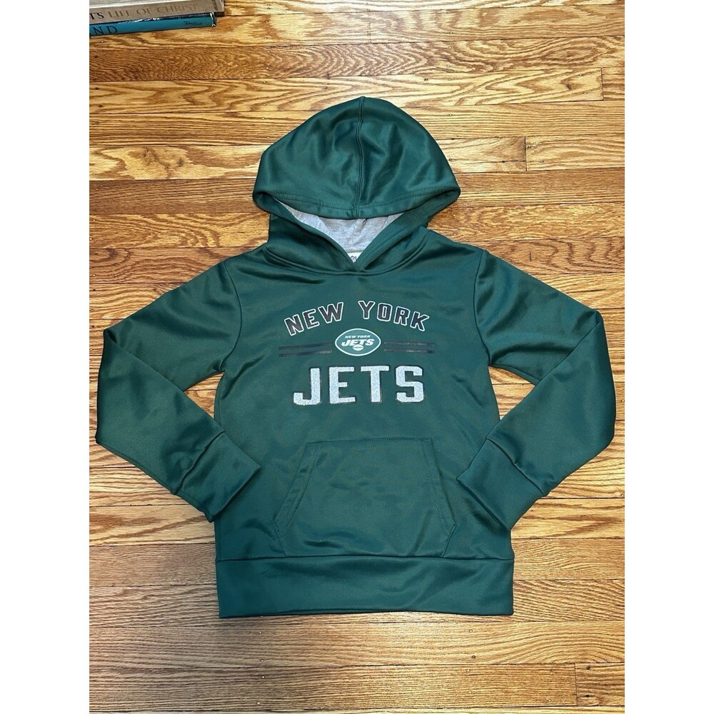 NFL New York Jets Sweatshirt Hoodie Pullover Youth Girls Small Glitter Sparkle